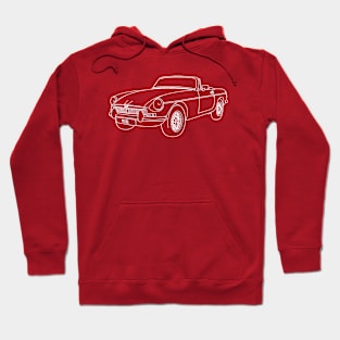 The iconic british roadster drawing in white Hoodie